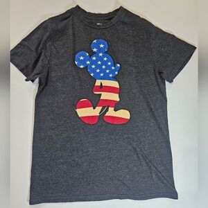 Disney Mickey Mouse T-Shirt Mens Size Medium Black Red White Blue USA Patriotic